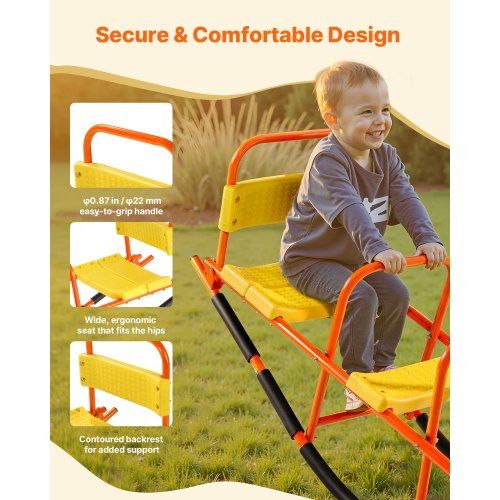 Kids Seesaw 200 lbs Load Capacity Metal Rocking Teeter Totter with Handles