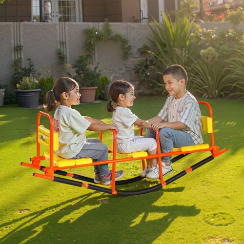 Kids Seesaw 200 lbs Load Capacity Metal Rocking Teeter Totter with Handles
