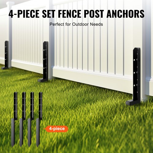 Fence Post Anchor Repair Kit 4 Pack Inner Diameter 2 x2 Inches Heavy Duty