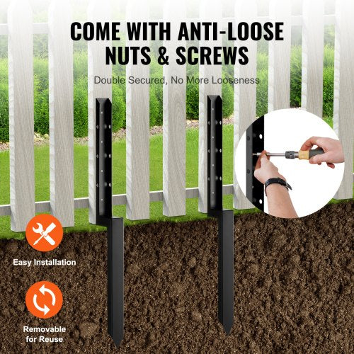 Fence Post Anchor Repair Kit 4 Pack Inner Diameter 2 x2 Inches Heavy Duty