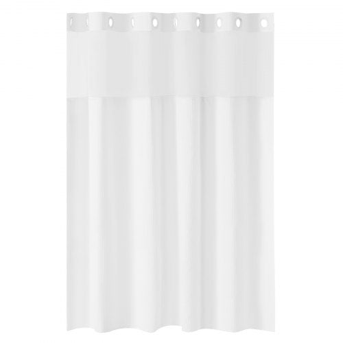 No Hook Shower Curtain 2in1 Waterproof Waffle Weave Shower Curtains 240