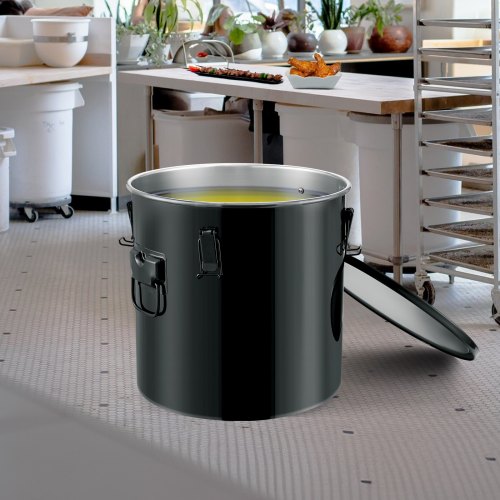 Fryer Grease Bucket 8 Gal Oil Disposal Caddy Stainless Steel Fryer Oil