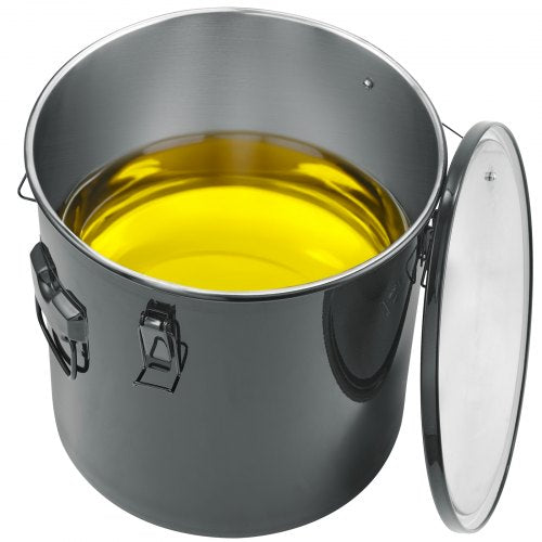 Fryer Grease Bucket 8 Gal Oil Disposal Caddy Stainless Steel Fryer Oil