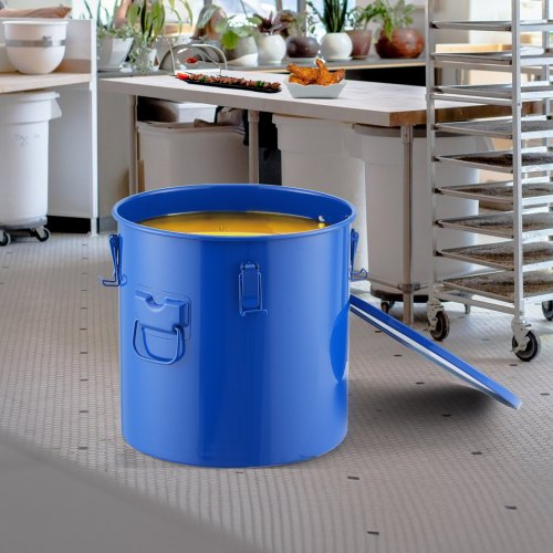 Fryer Grease Bucket 10 Gal Oil Disposal Caddy Carbon Steel Fryer Oil Bucket