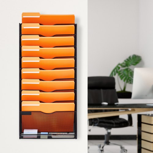 File Wall Rack OnePiece 10 Pockets Mesh Wall File Holder Wall Mounted