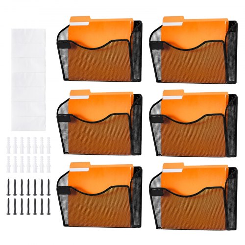 File Wall Rack SixPiece 1 Pocket Mesh Wall File Holder Wall Mounted