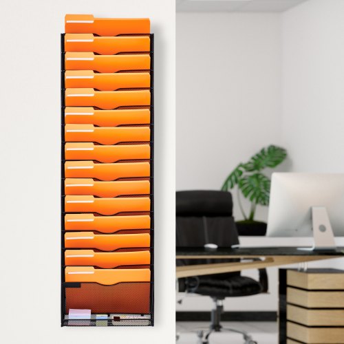 File Wall Rack OnePiece 16 Pockets Mesh Wall File Holder Wall Mounted