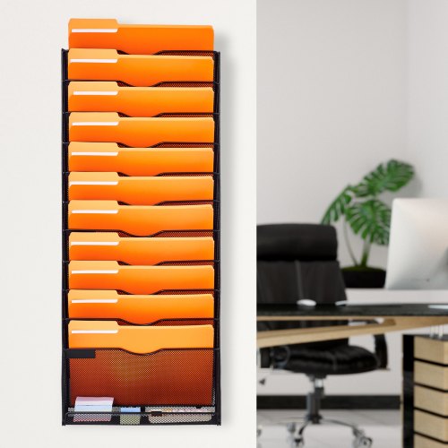 File Wall Rack OnePiece 12 Pockets Mesh Wall File Holder Wall Mounted