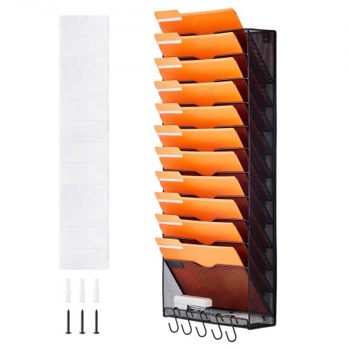 File Wall Rack OnePiece 12 Pockets Mesh Wall File Holder Wall Mounted