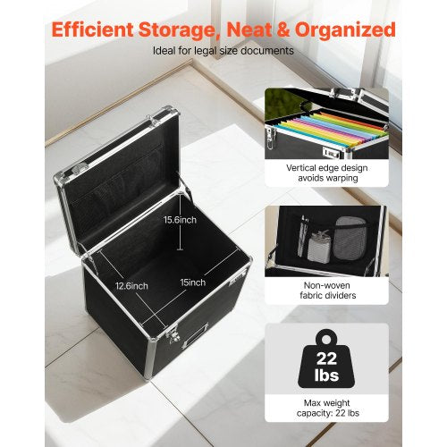Portable File Storage Box 156 x 126 x 15 inch Internal Chest Size