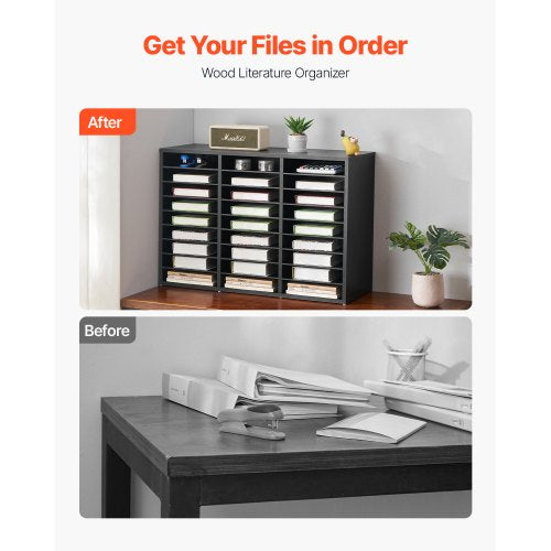 Literature Organizer 27 Compartments Office Mailbox with Removable Shelves