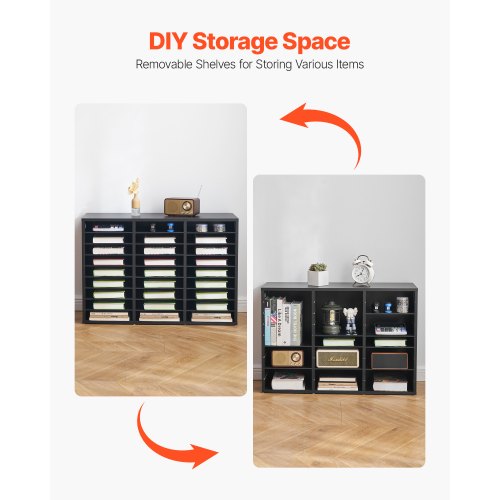 Literature Organizer 27 Compartments Office Mailbox with Removable Shelves