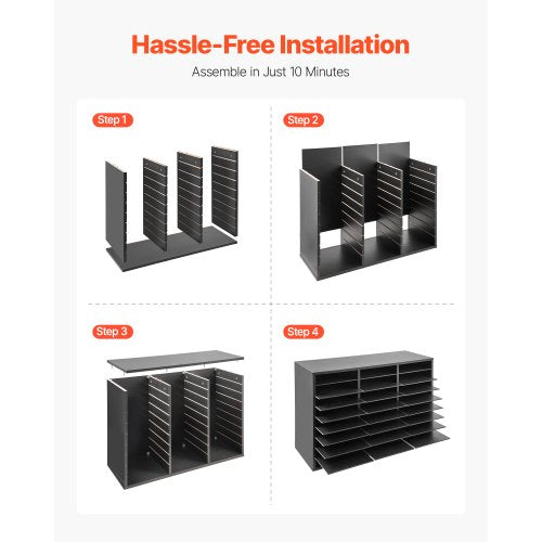 Literature Organizer 27 Compartments Office Mailbox with Removable Shelves