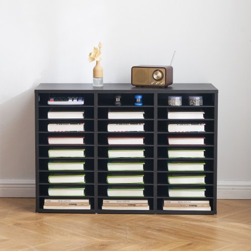Literature Organizer 27 Compartments Office Mailbox with Removable Shelves