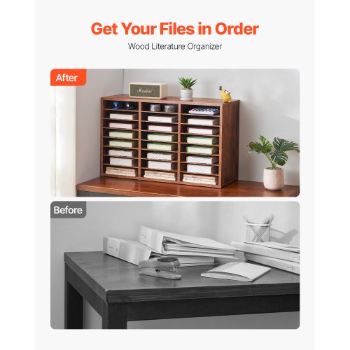 Literature Organizer 24 Compartments Office Mailbox with Removable Shelves