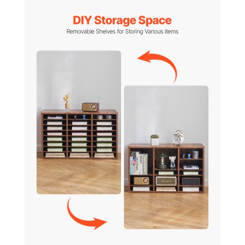 Literature Organizer 24 Compartments Office Mailbox with Removable Shelves