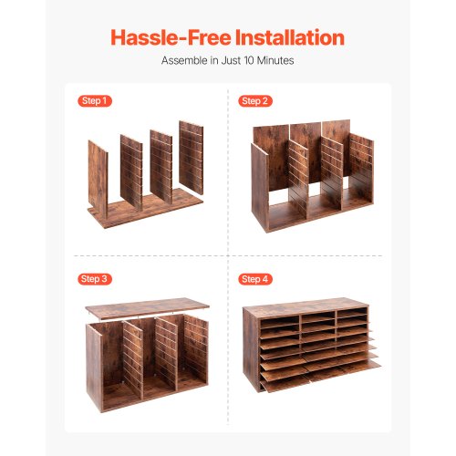 Literature Organizer 24 Compartments Office Mailbox with Removable Shelves