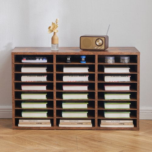 Literature Organizer 24 Compartments Office Mailbox with Removable Shelves