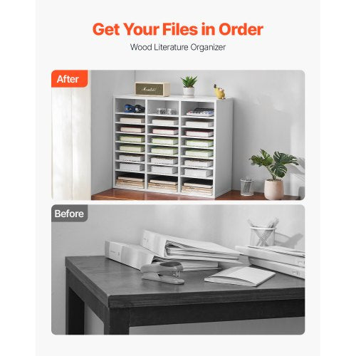 Literature Organizer 24 Compartments Office Mailbox with Adjustable