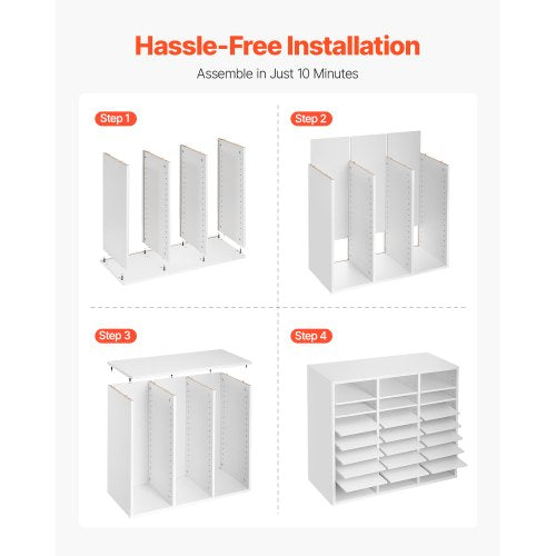 Literature Organizer 24 Compartments Office Mailbox with Adjustable