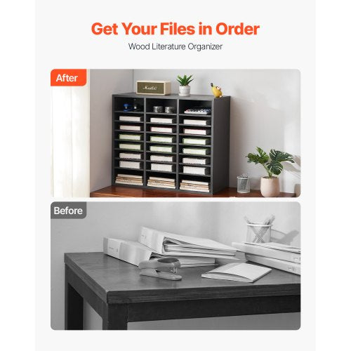 Literature Organizer 24 Compartments Office Mailbox with Adjustable 1