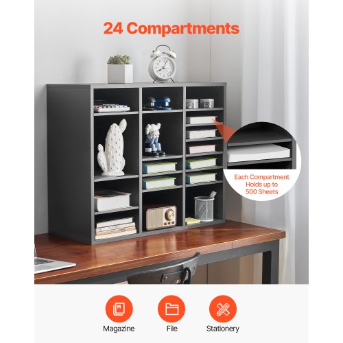 Literature Organizer 24 Compartments Office Mailbox with Adjustable 1