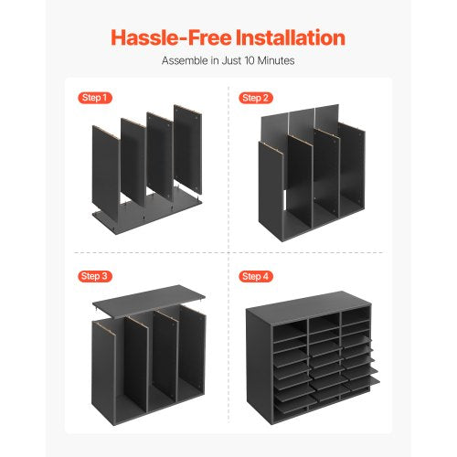 Literature Organizer 24 Compartments Office Mailbox with Adjustable 1