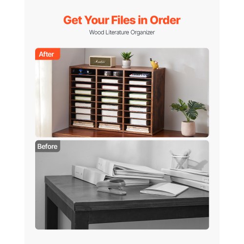 Literature Organizer 27 Compartments Office Mailbox with Removable Shelves 1