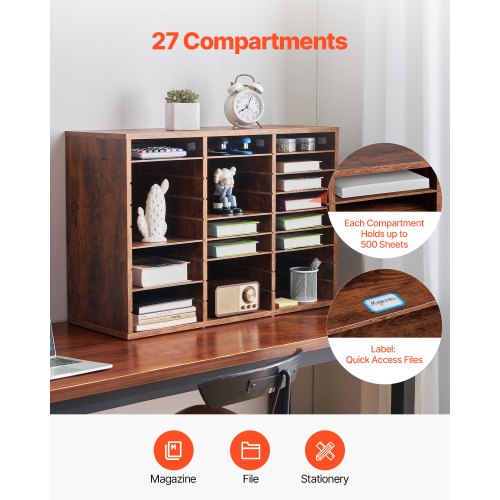 Literature Organizer 27 Compartments Office Mailbox with Removable Shelves 1