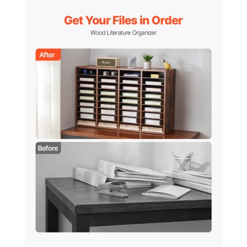 Literature Organizer 36 Compartments Office Mailbox with Removable Shelves