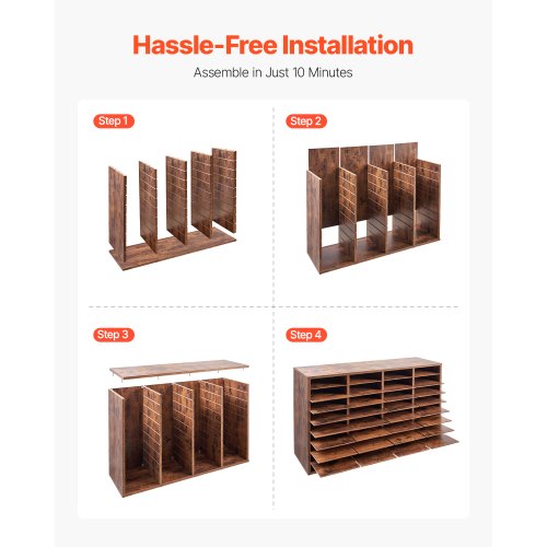 Literature Organizer 36 Compartments Office Mailbox with Removable Shelves