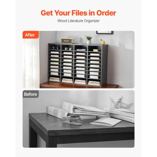 Literature Organizer 36 Compartments Office Mailbox with Adjustable