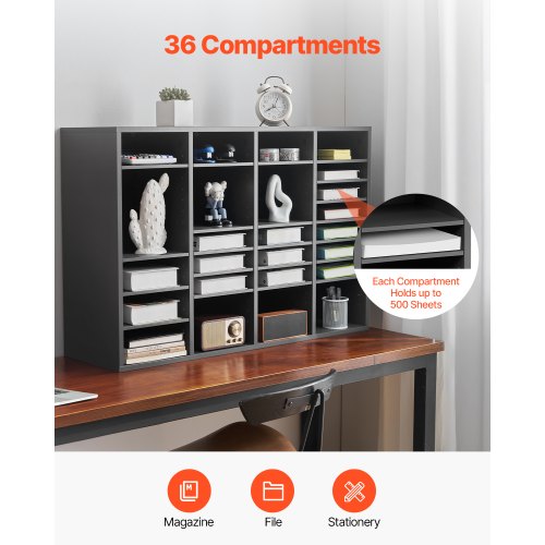 Literature Organizer 36 Compartments Office Mailbox with Adjustable