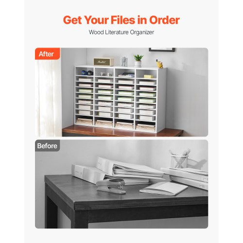 Literature Organizer 36 Compartments Office Mailbox with Adjustable 1