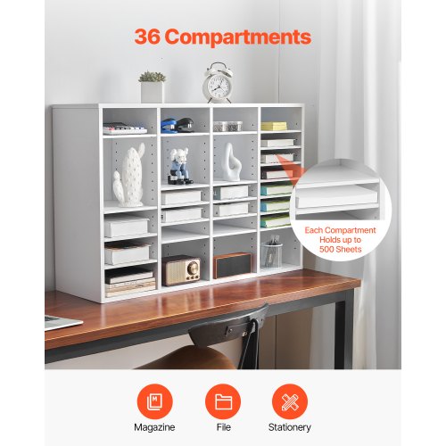 Literature Organizer 36 Compartments Office Mailbox with Adjustable 1