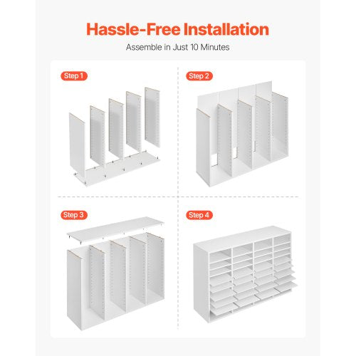 Literature Organizer 36 Compartments Office Mailbox with Adjustable 1