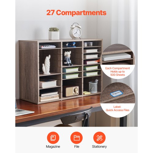 Literature Organizer 27 Compartments Office Mailbox with Removable Shelves 2