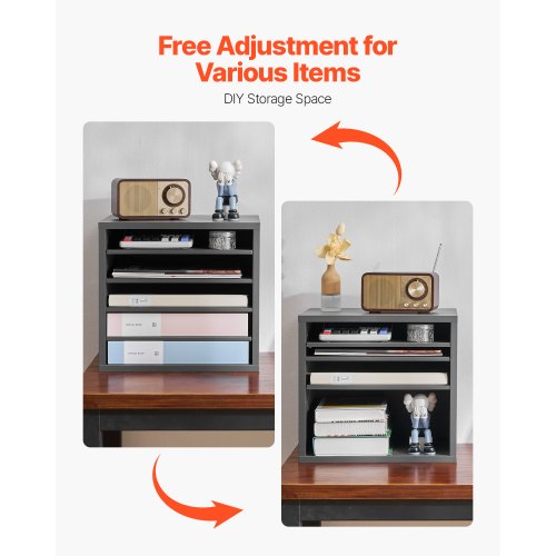 Literature Organizer 5 Compartments Office Mailbox with Adjustable Shelves