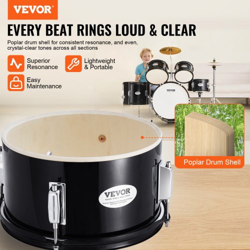 Kids Drum Set 5Piece 16 in Beginner Full Drum Set with Bass Toms Snare