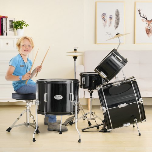 Kids Drum Set 5Piece 16 in Beginner Full Drum Set with Bass Toms Snare