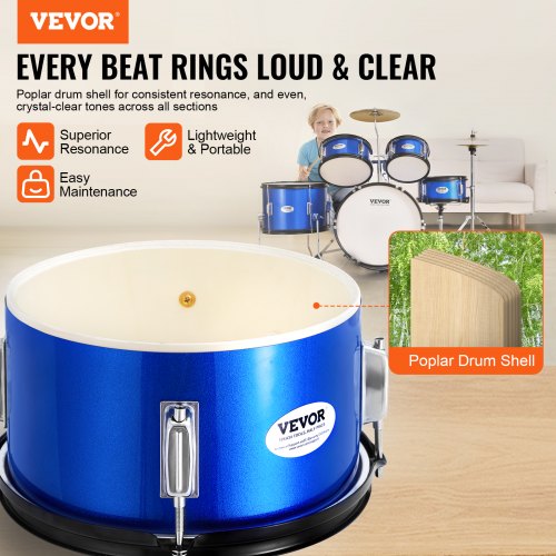 Kids Drum Set 5Piece 16 in Beginner Full Drum Set with Bass Toms Snare 1