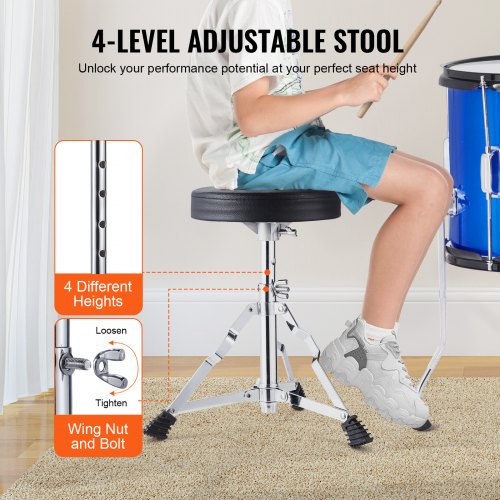 Kids Drum Set 5Piece 16 in Beginner Full Drum Set with Bass Toms Snare 1