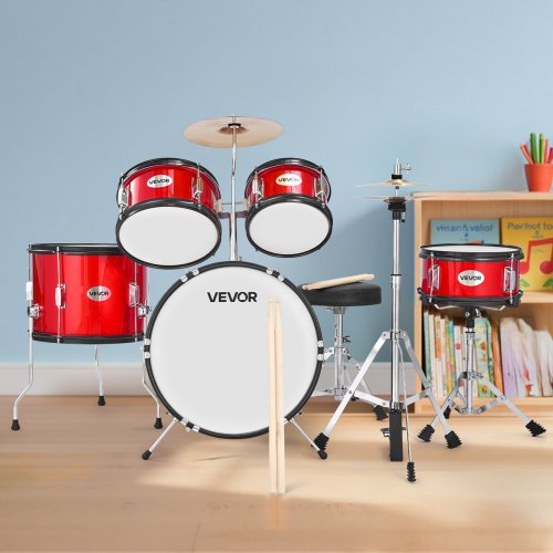 Kids Drum Set 5Piece 16 in Junior Drum Sets Beginner Drums Set with Adjustable