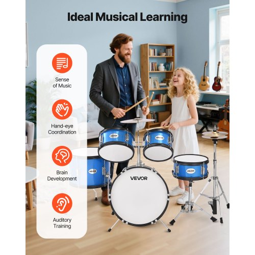 Kids Drum Set 5Piece 16 in Junior Drum Sets Beginner Drums Set with Adjustable 1