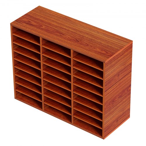 27 Compartments Wood Literature Organizer Adjustable Shelves Medium