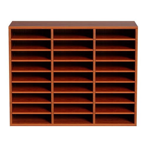 27 Compartments Wood Literature Organizer Adjustable Shelves Medium
