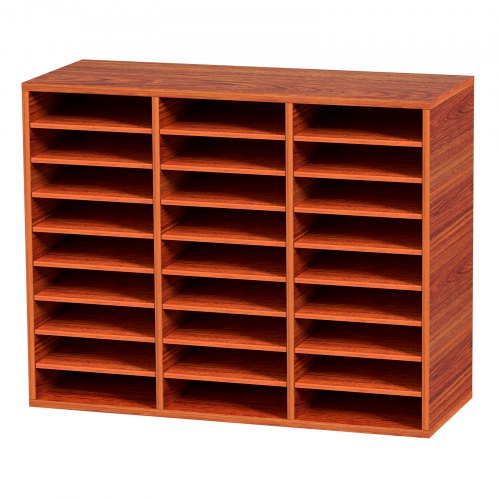 27 Compartments Wood Literature Organizer Adjustable Shelves Medium