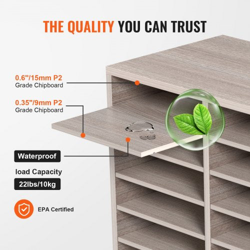 27 Compartments Wood Literature Organizer Adjustable Shelves Medium 1