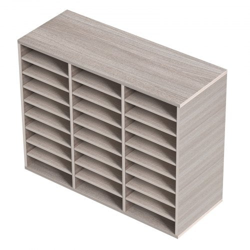 27 Compartments Wood Literature Organizer Adjustable Shelves Medium 1