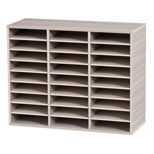 27 Compartments Wood Literature Organizer Adjustable Shelves Medium 1